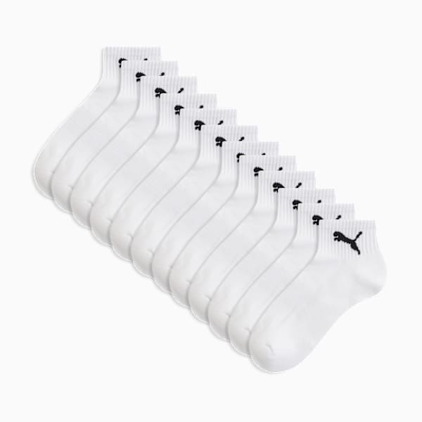 Lot de 6 paires de chaussettes de marin courtes mi-tissu bouclette Femme, WHITE / BLACK, extralarge